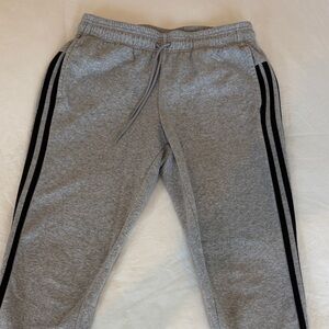 adidas Gray Joggers with Black Stripes